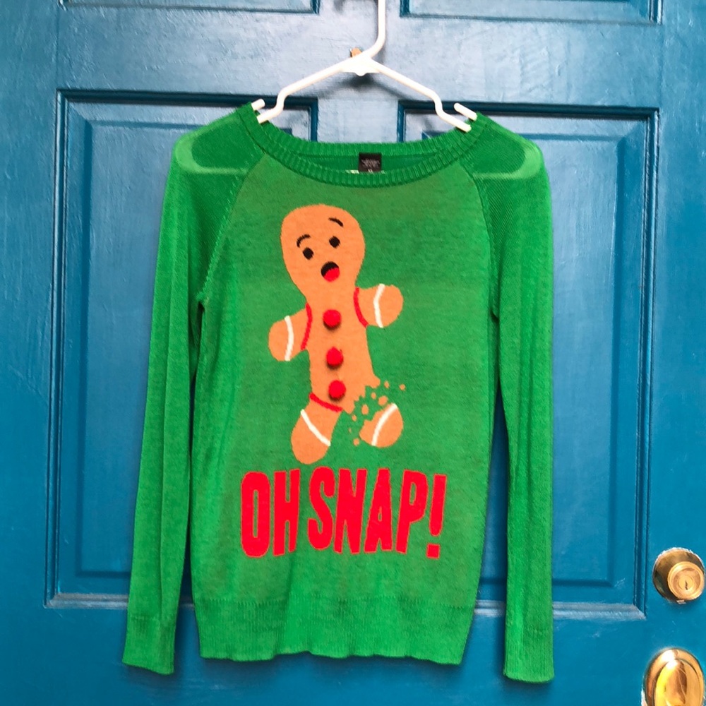 🎄 “Oh Snap!” Christmas Gingerbread Man Sweater